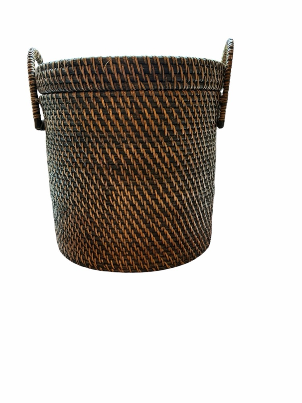 Rattan Handmade Basket with Lid Handles